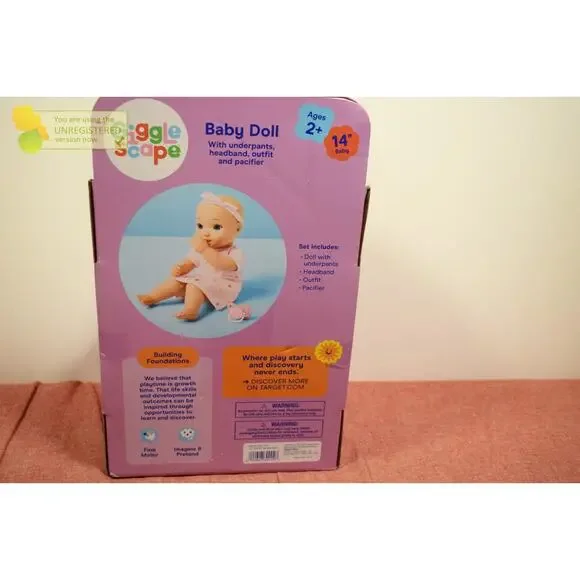 Gigglescape 14" Girl Baby Doll - Blonde Hair + Blue Eyes - Picture 8 of 10